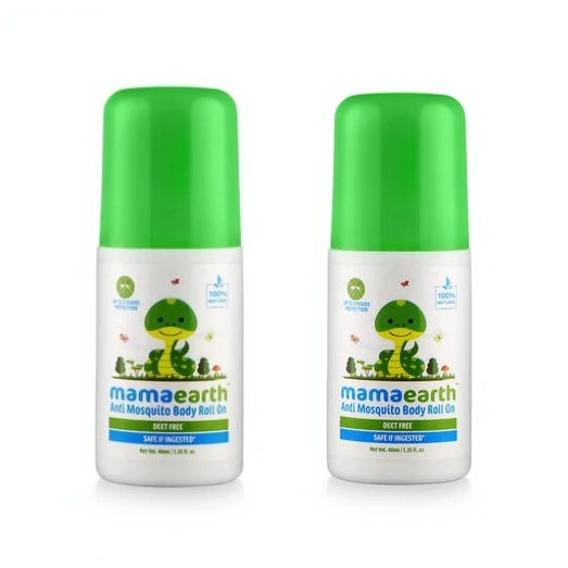 Mamaearth Natural Anti Mosquito Body Roll On For Kids, 40 ml (Pack of 2)-1.webp